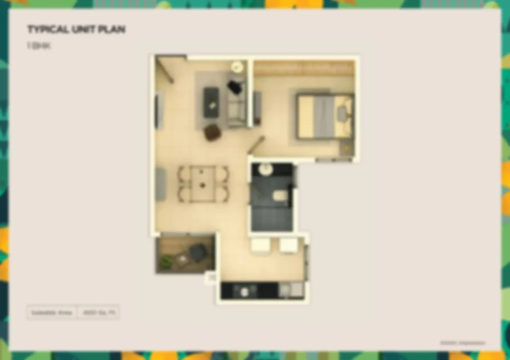 Purva Eminora 2 bhk Apartment Floor Plan by Puravankara Group located at prime location of Bangalore Karnataka